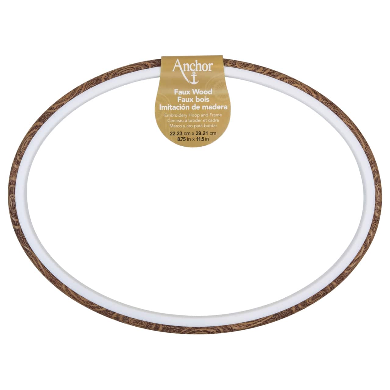 Anchor&#xAE; Faux Wood Oval Embroidery Hoop &#x26; Frame